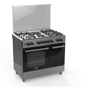 SOLSTAR Elite Line 90x60cm FREE STANDING OVEN + GAS BOTTLE COMPARTMENT (4Gas + 2Electric) - SO942DKE-CINBSS - Image 1