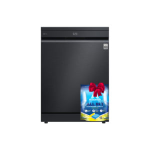14 Places QuadWash Dishwasher Matte Black with TrueSteam, Heat Dry + Free Dishwasher Tablets - Image 1