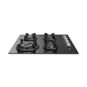 Midea 60CM, Gas Hob, Black Glass Panel, Triple Ring Burner, Cast Iron Pan Support, Plastic Knob - Image 1