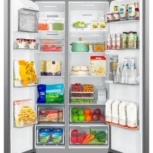 Midea 700 Liters Side by Side Refrigerator, Silver - MDRS925CIE46M - Image 2