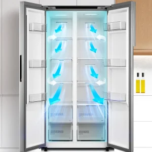 Midea 510L Crystal Silver Color Side by Side Refrigerator - Image 2